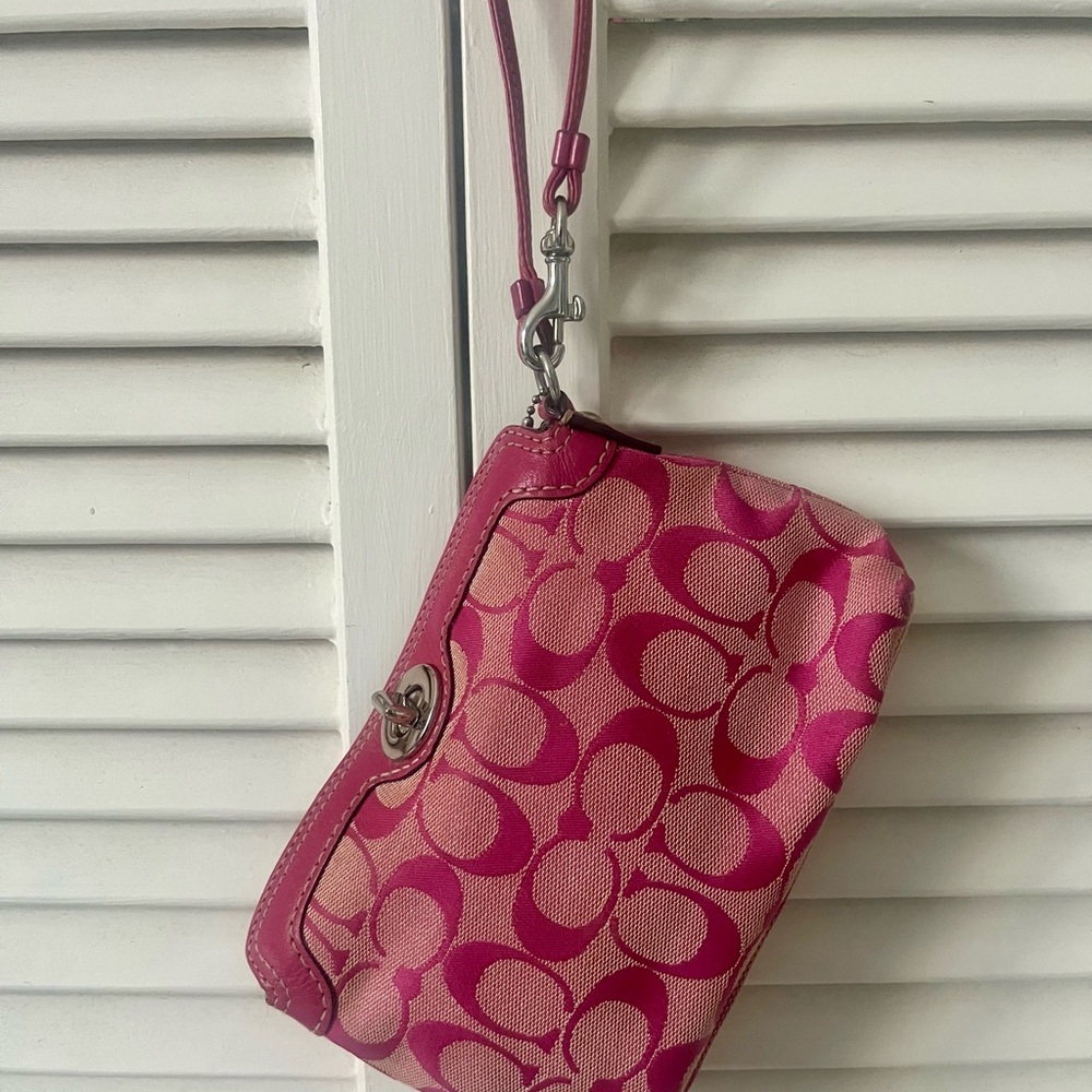 Coach Fuchsia Signature Wristlet